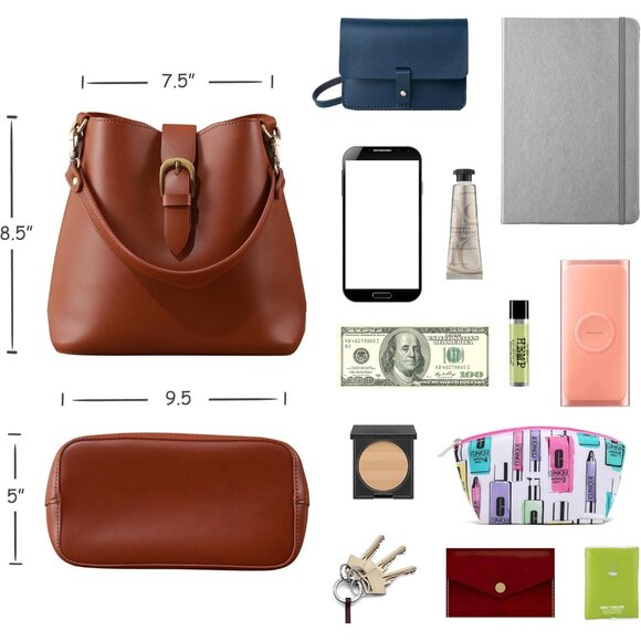 Water-Resistant Red Vegan Leather Bag - Stylish Women's Small Shoulder Handbag - Picture 6 of 7